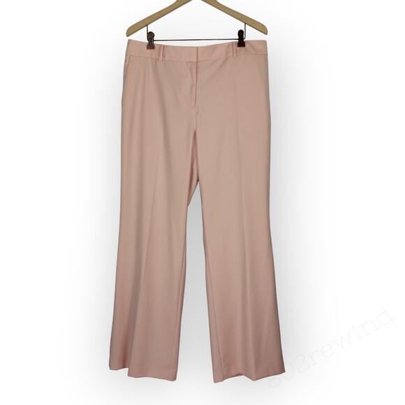 Sz12 AnnTaylor TheJayneTrouser CeramicPink MidRise 31.5"Inseam Lined SlightFlare - Picture 4 of 7